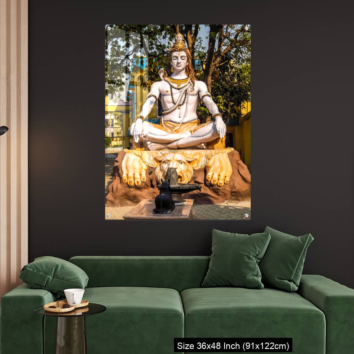 OMGs Acrylic Wall Decor – Statue of Shiva sitting in meditation on the riverbank of Ganga in Rishikesh. - Image 4