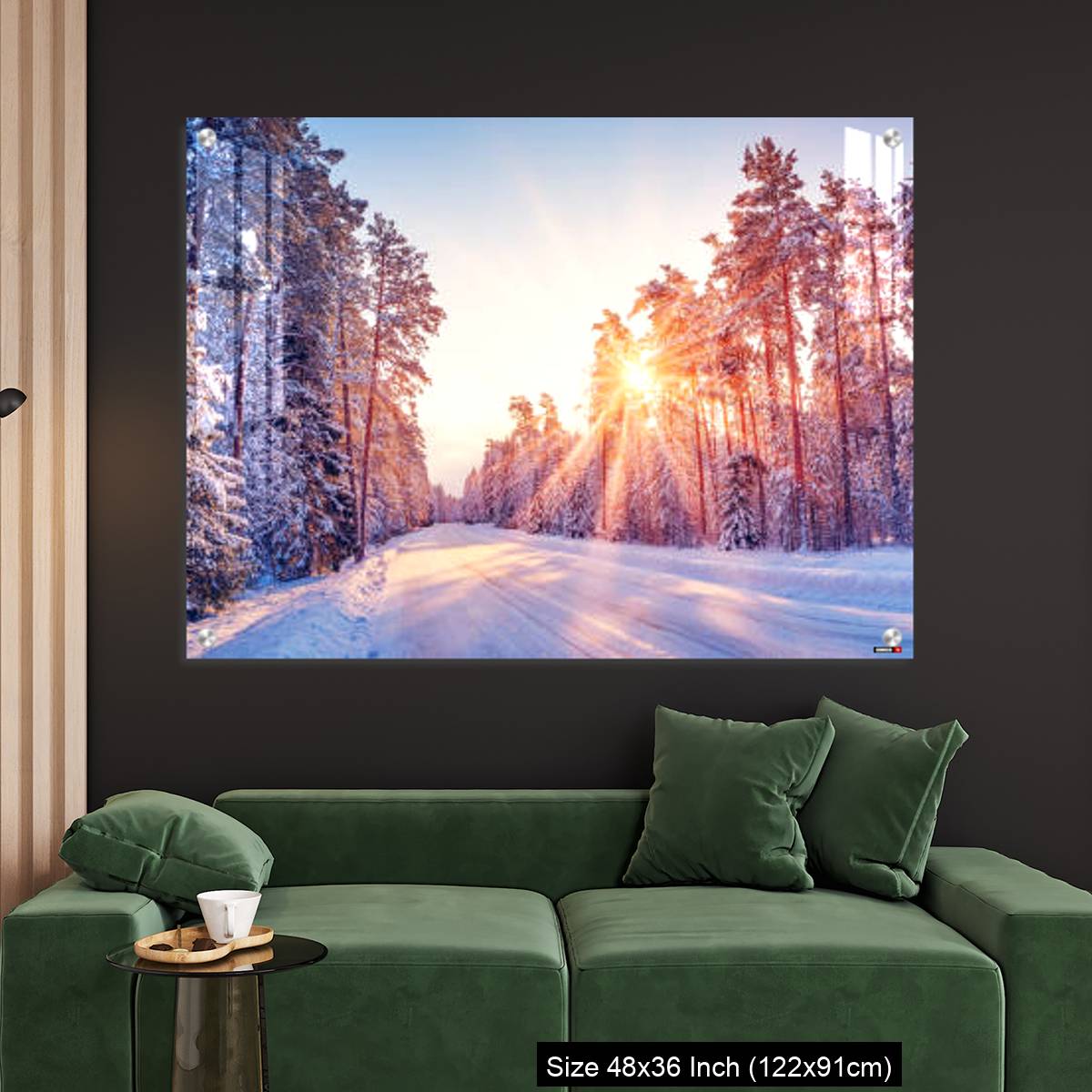 OMGs Acrylic Wall Decor – Beautiful view of the sunrise in the morning on the country snowy road. - Image 4