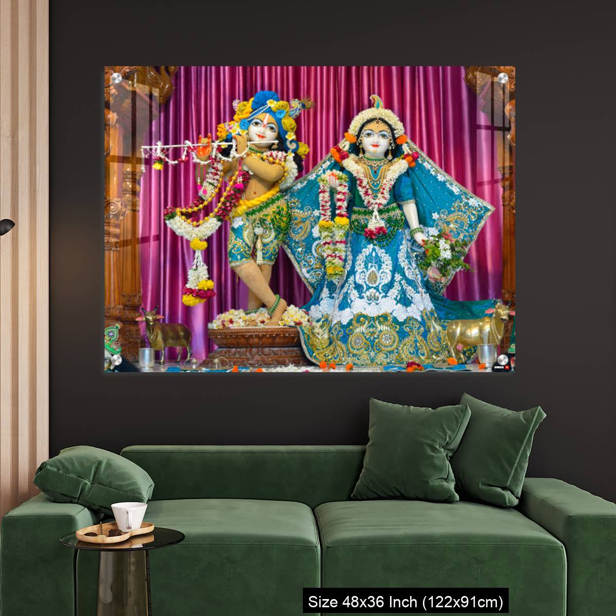 OMGs Acrylic Wall Decor – Deities of Shree Radha Gopal mandir (ISKCON) Aravade, Tasgaon near Sangli, Maharashtra. - Image 4