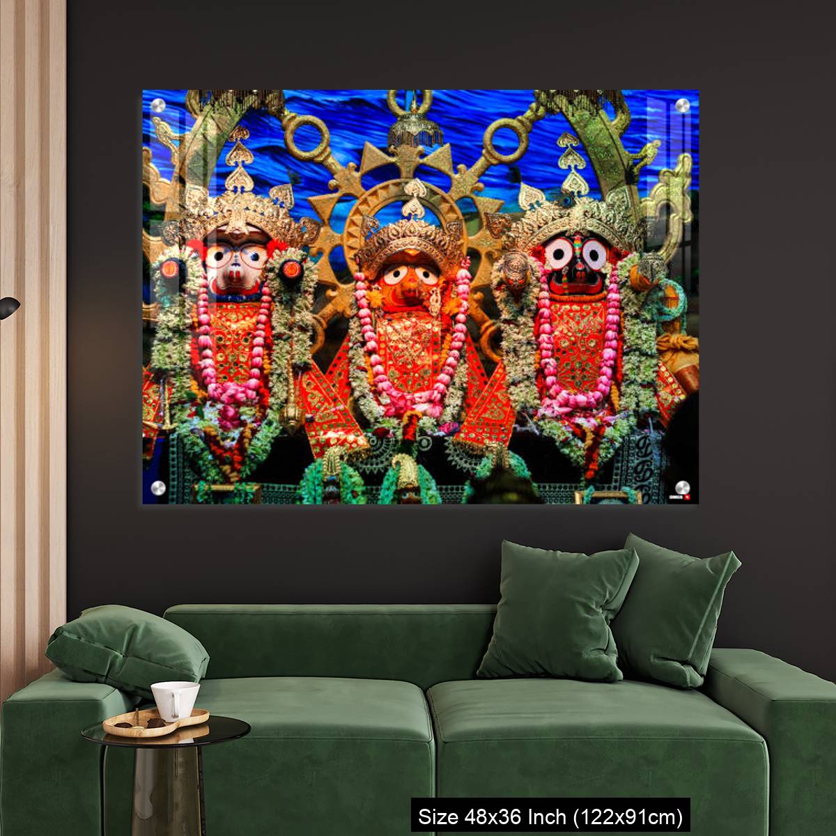 OMGs Acrylic Wall Decor – Idols of Jagannath Balaram Suvadra at Rath Yatra Festival during Night. - Image 4