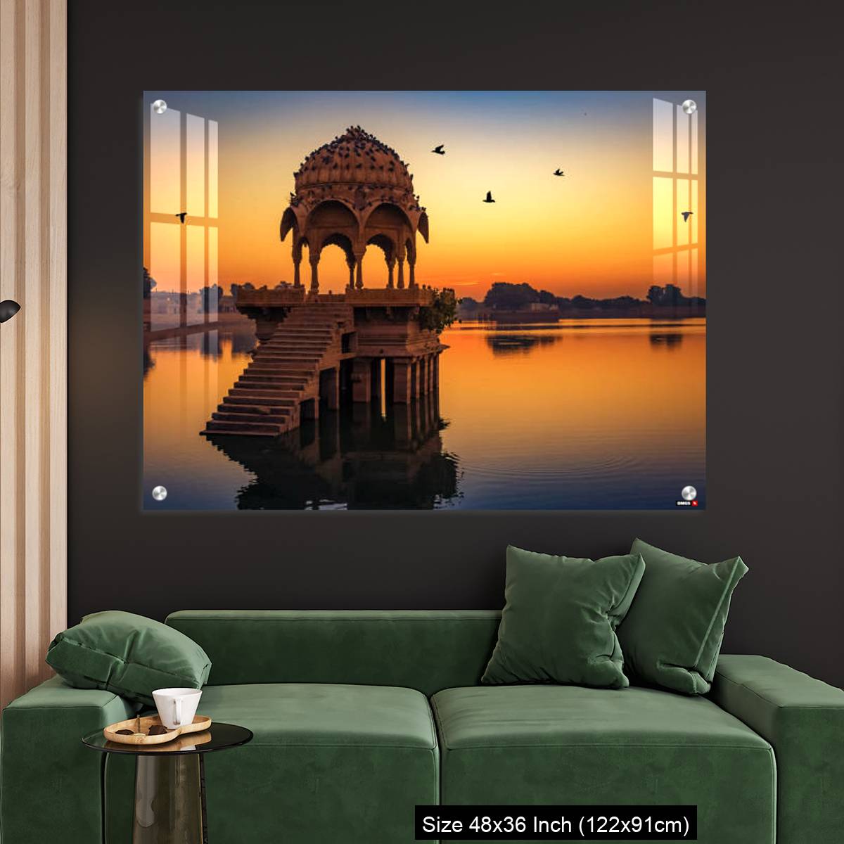 OMGs Acrylic Wall Decor – Gadisar lake at Jaisalmer Rajasthan at sunrise with ancient temples - Image 4