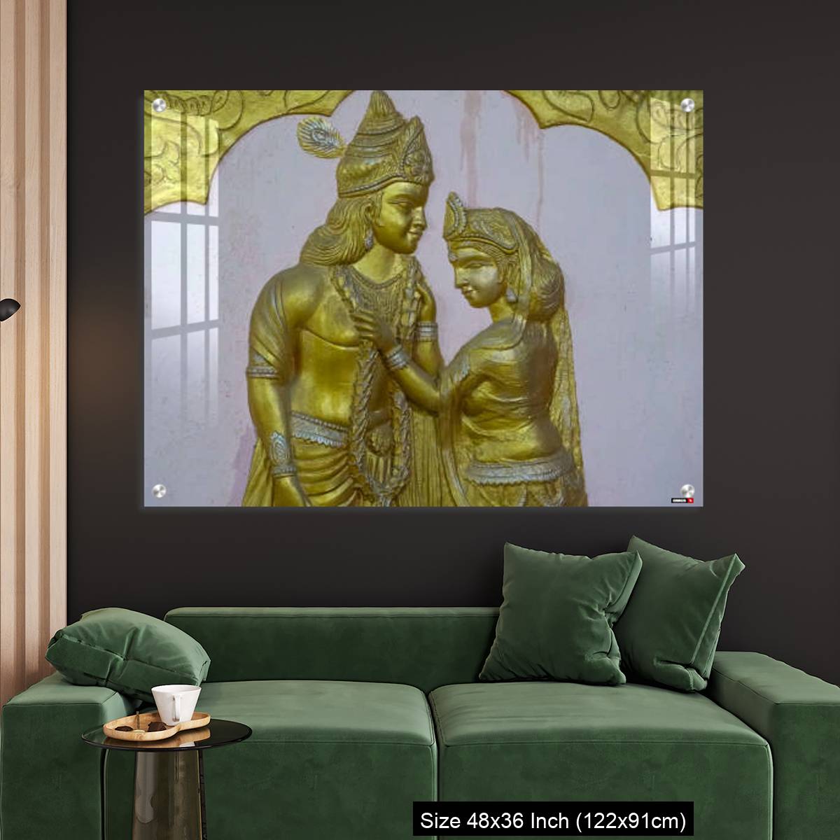 OMGs Acrylic Wall Decor – Sri Krishna and rukmani marriage a wall art image - Image 4