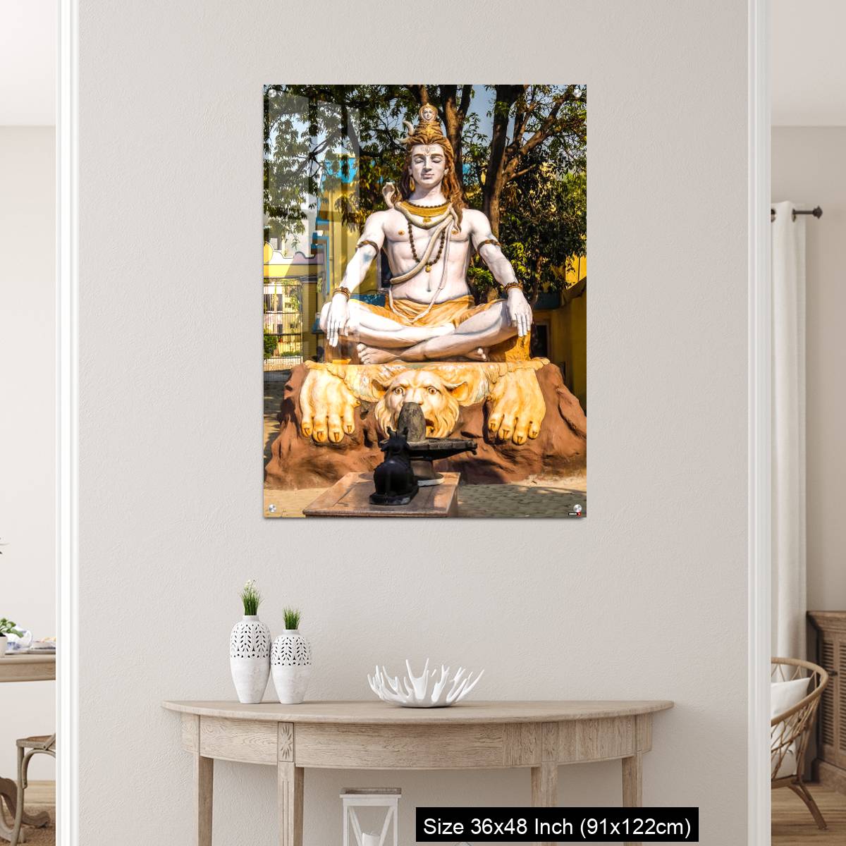 OMGs Acrylic Wall Decor – Statue of Shiva sitting in meditation on the riverbank of Ganga in Rishikesh. - Image 5