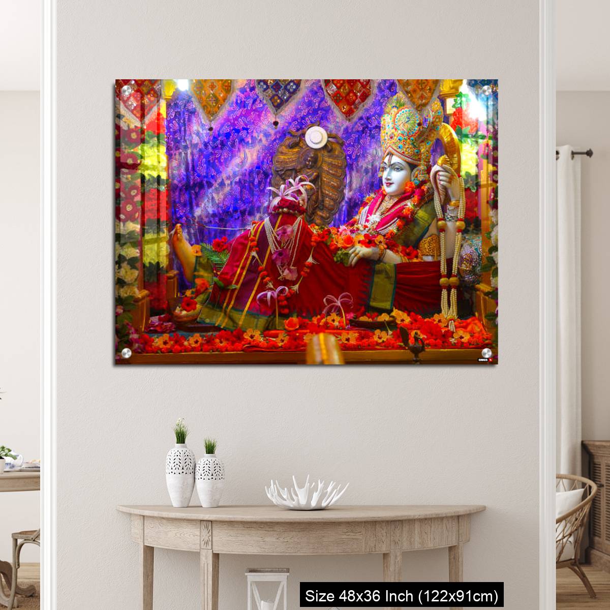 OMGs Acrylic Wall Decor – Bhalka Tirth and Prabhas Patan, Gujarat, India. Sacred religious site where Lord Krishna's feet was pierced by a hunter - Image 5