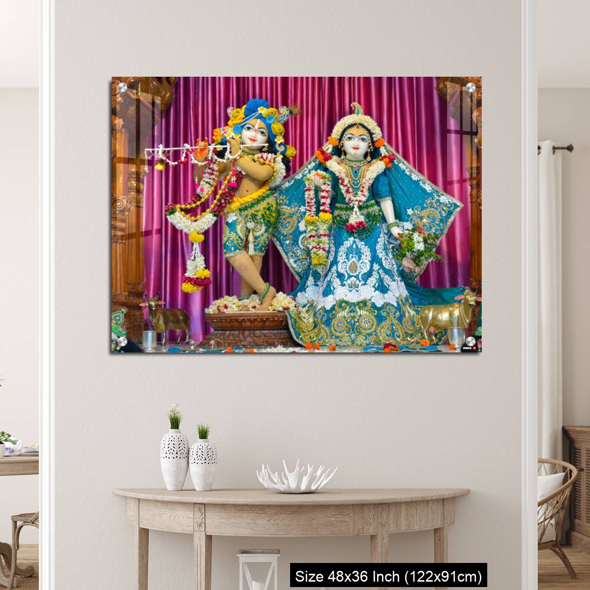 OMGs Acrylic Wall Decor – Deities of Shree Radha Gopal mandir (ISKCON) Aravade, Tasgaon near Sangli, Maharashtra. - Image 5