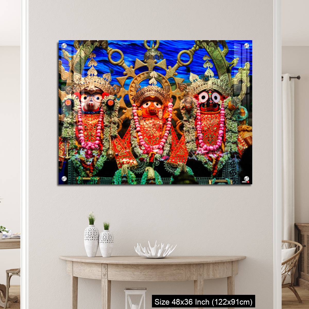 OMGs Acrylic Wall Decor – Idols of Jagannath Balaram Suvadra at Rath Yatra Festival during Night. - Image 5
