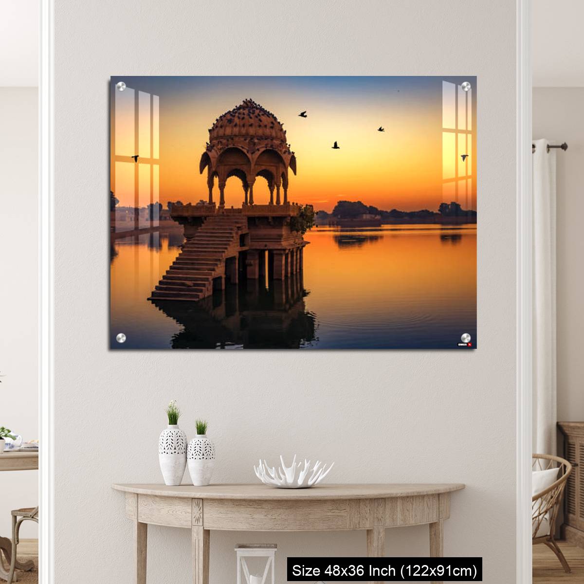 OMGs Acrylic Wall Decor – Gadisar lake at Jaisalmer Rajasthan at sunrise with ancient temples - Image 5
