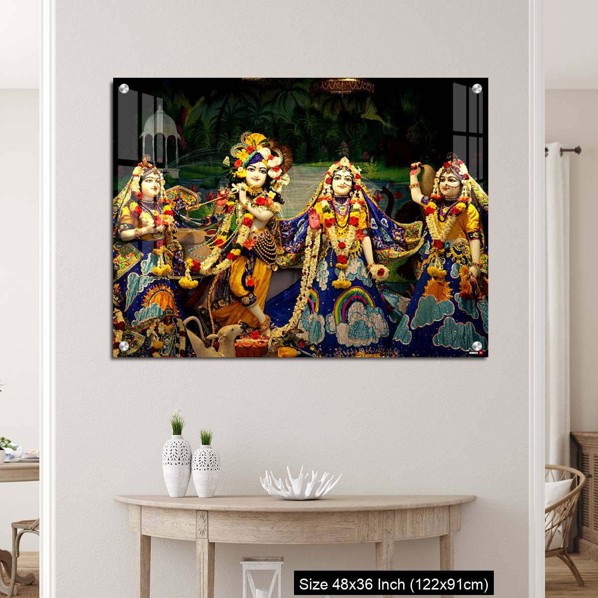 OMGs Acrylic Wall Decor – Hindu God lord Krishna with his wife Radha - Image 5