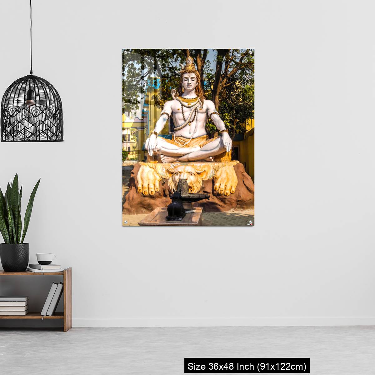 OMGs Acrylic Wall Decor – Statue of Shiva sitting in meditation on the riverbank of Ganga in Rishikesh. - Image 6