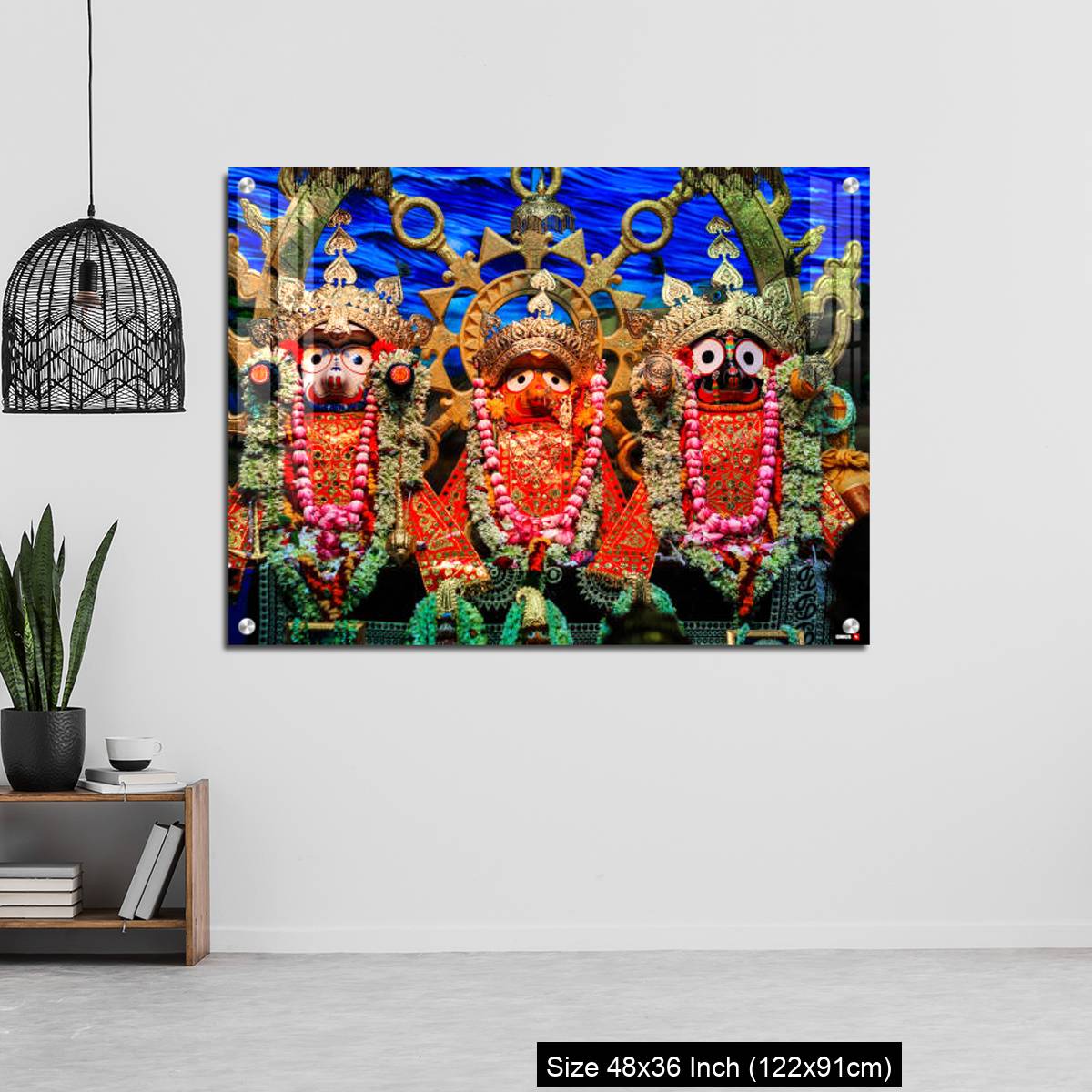 OMGs Acrylic Wall Decor – Idols of Jagannath Balaram Suvadra at Rath Yatra Festival during Night. - Image 6