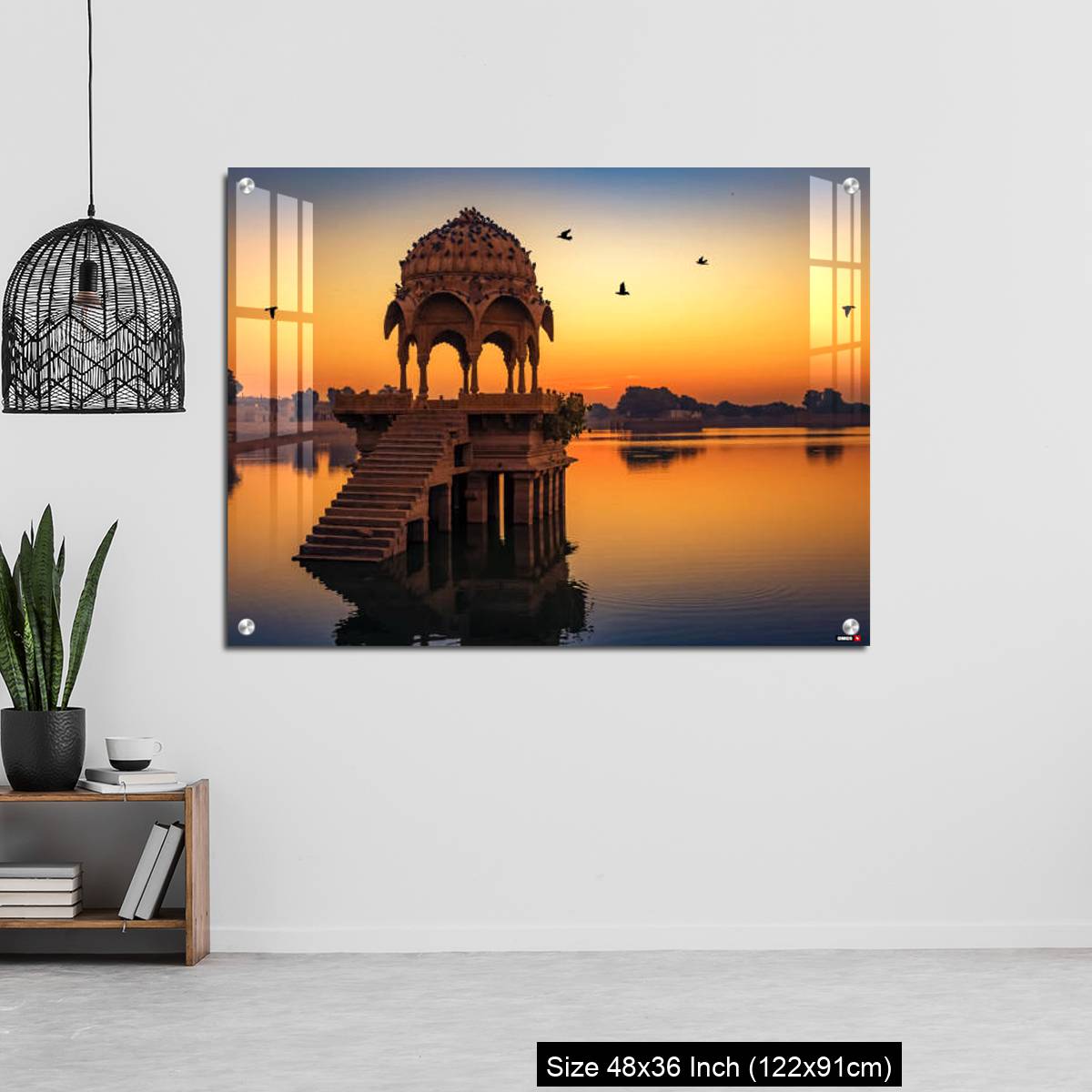 OMGs Acrylic Wall Decor – Gadisar lake at Jaisalmer Rajasthan at sunrise with ancient temples - Image 6