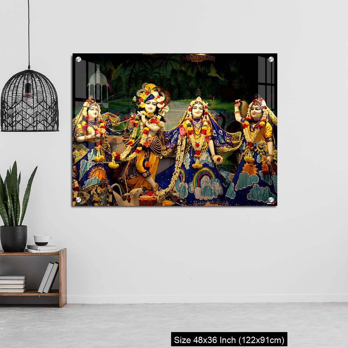 OMGs Acrylic Wall Decor – Hindu God lord Krishna with his wife Radha - Image 6