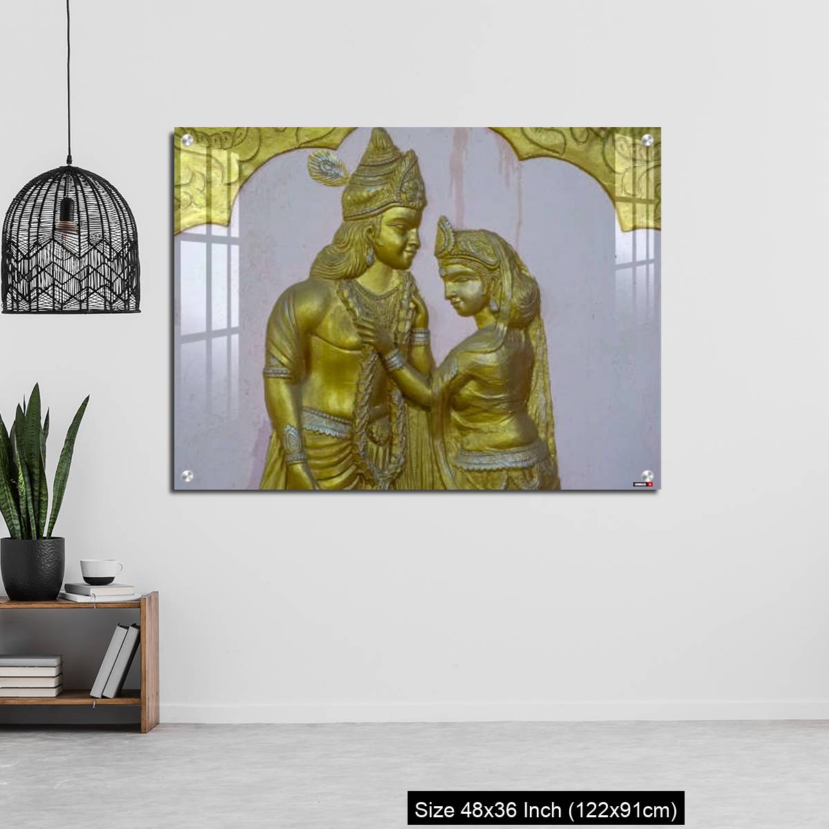 OMGs Acrylic Wall Decor – Sri Krishna and rukmani marriage a wall art image - Image 6