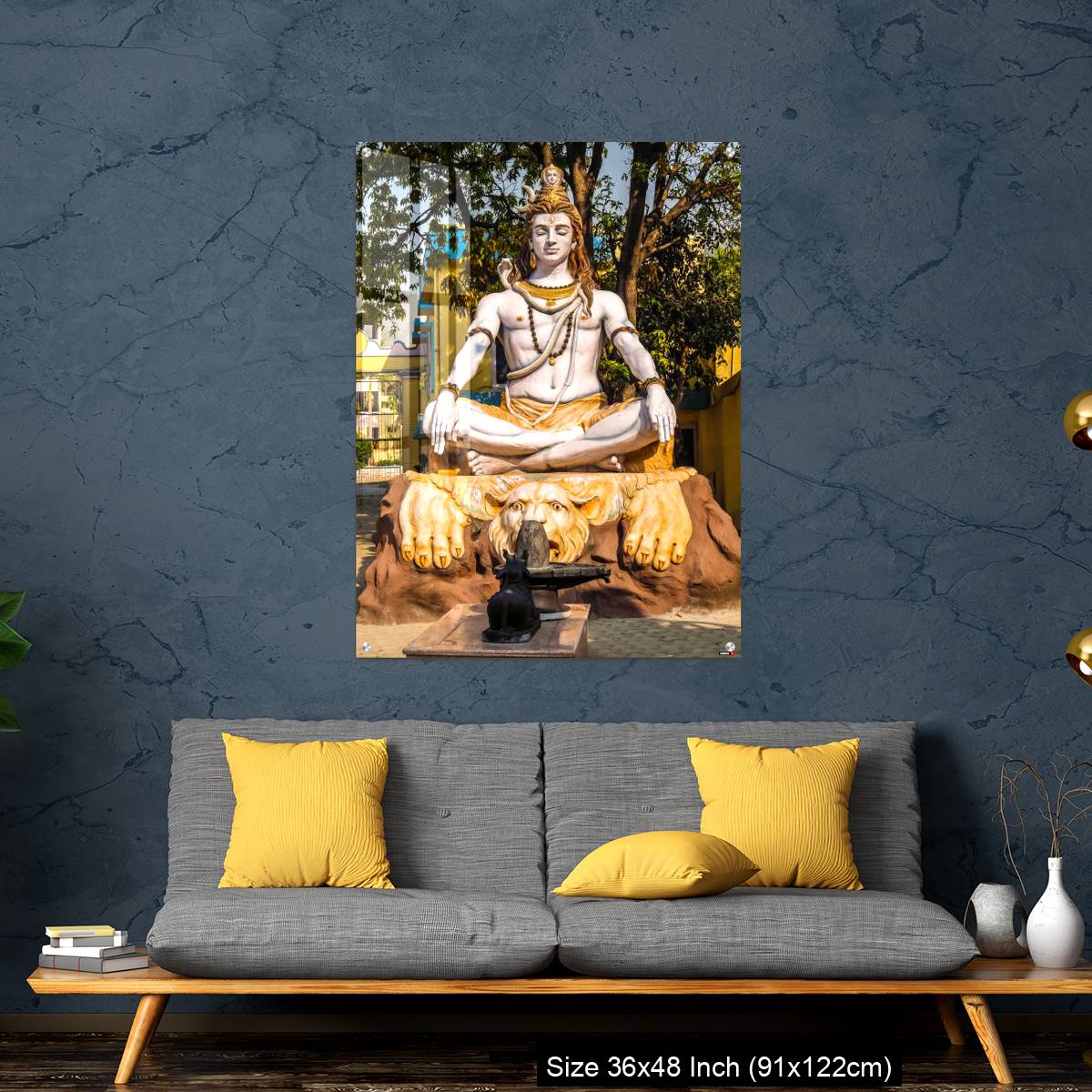 OMGs Acrylic Wall Decor – Statue of Shiva sitting in meditation on the riverbank of Ganga in Rishikesh. - Image 7