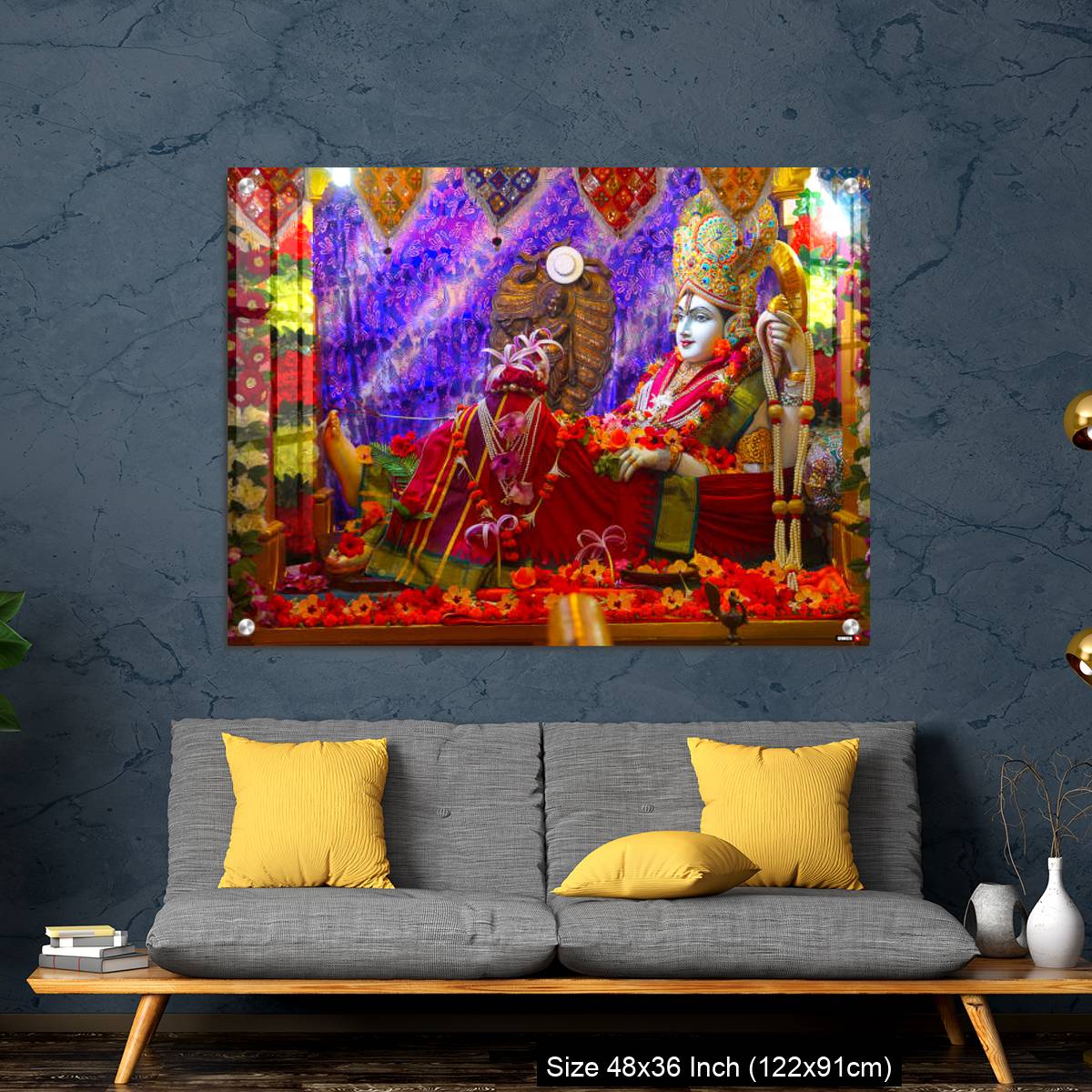 OMGs Acrylic Wall Decor – Bhalka Tirth and Prabhas Patan, Gujarat, India. Sacred religious site where Lord Krishna's feet was pierced by a hunter - Image 7
