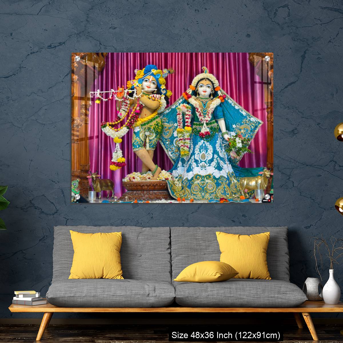 OMGs Acrylic Wall Decor – Deities of Shree Radha Gopal mandir (ISKCON) Aravade, Tasgaon near Sangli, Maharashtra. - Image 7