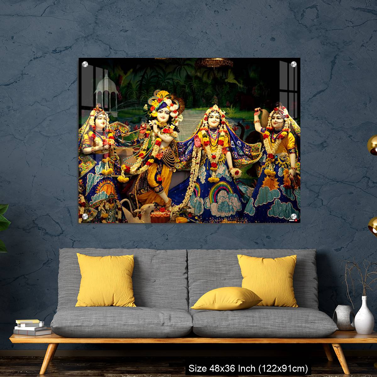 OMGs Acrylic Wall Decor – Hindu God lord Krishna with his wife Radha - Image 7