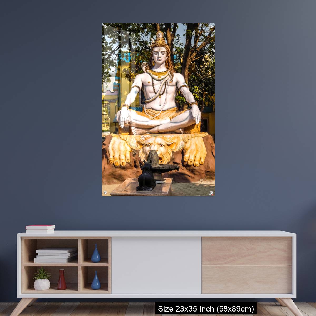 OMGs Acrylic Wall Decor – Statue of Shiva sitting in meditation on the riverbank of Ganga in Rishikesh. - Image 8