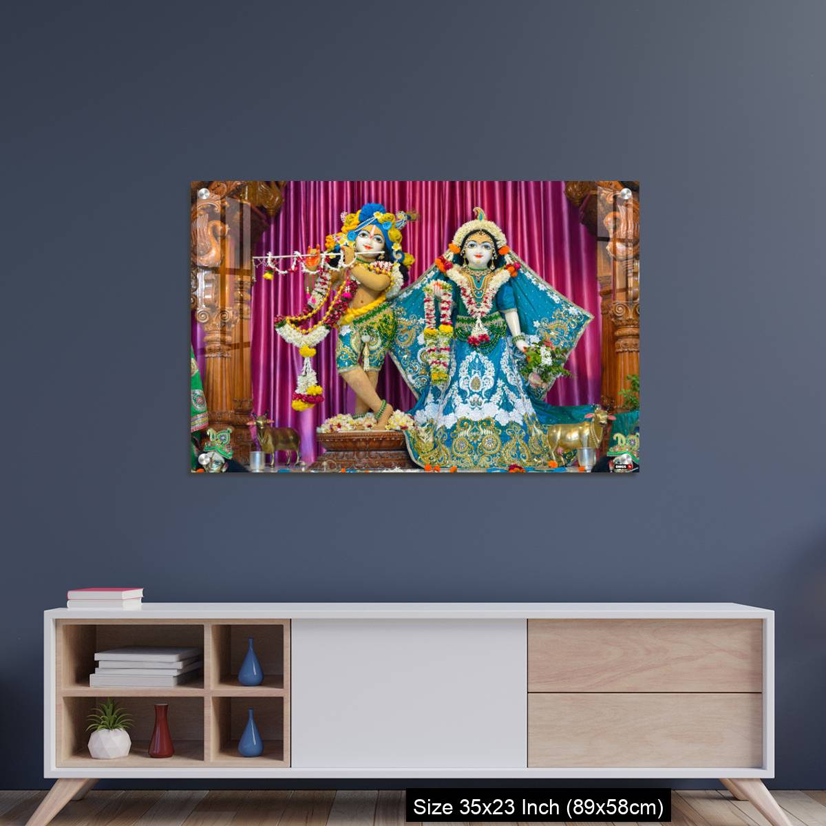 OMGs Acrylic Wall Decor – Deities of Shree Radha Gopal mandir (ISKCON) Aravade, Tasgaon near Sangli, Maharashtra. - Image 8