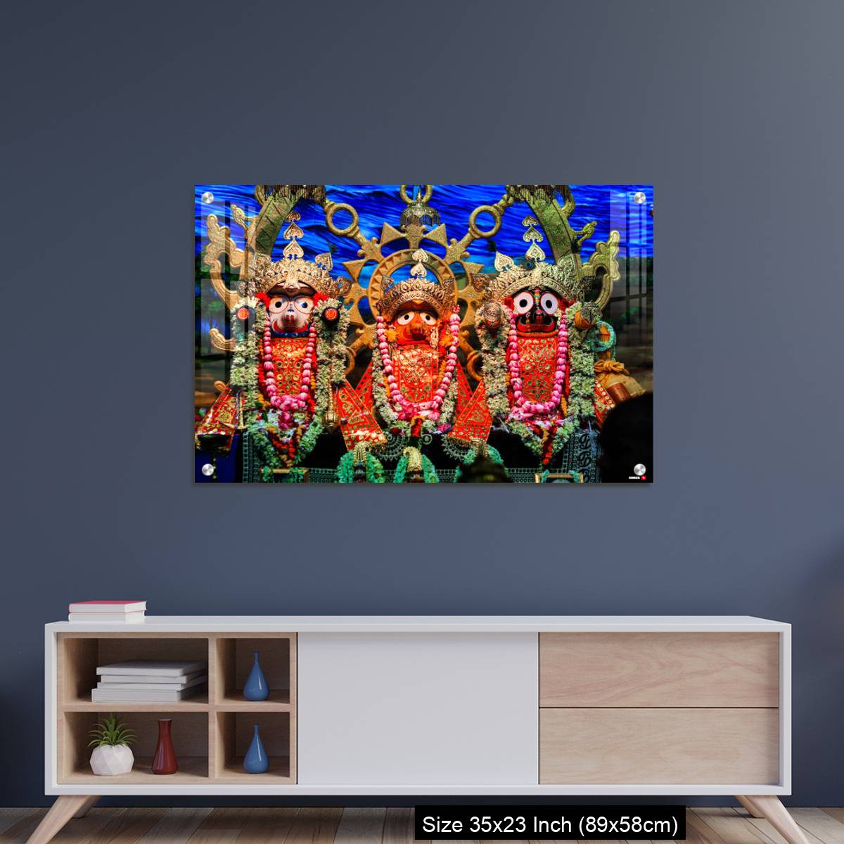 OMGs Acrylic Wall Decor – Idols of Jagannath Balaram Suvadra at Rath Yatra Festival during Night. - Image 8