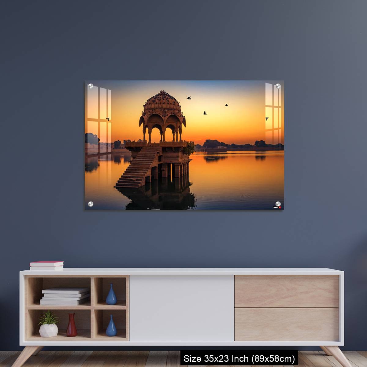 OMGs Acrylic Wall Decor – Gadisar lake at Jaisalmer Rajasthan at sunrise with ancient temples - Image 8