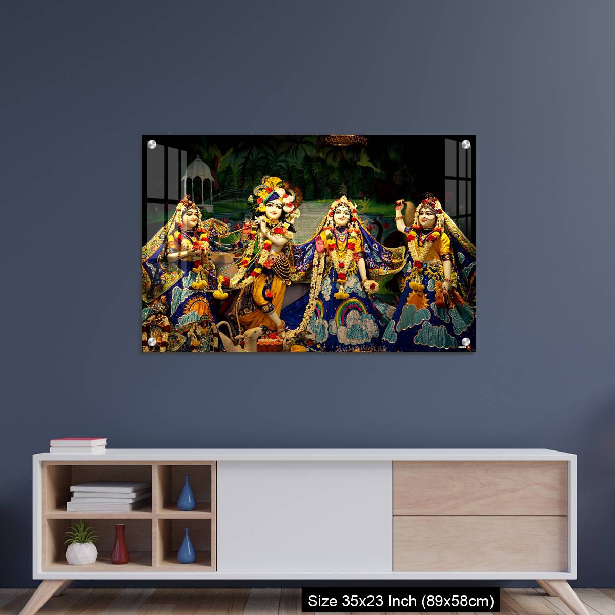 OMGs Acrylic Wall Decor – Hindu God lord Krishna with his wife Radha - Image 8