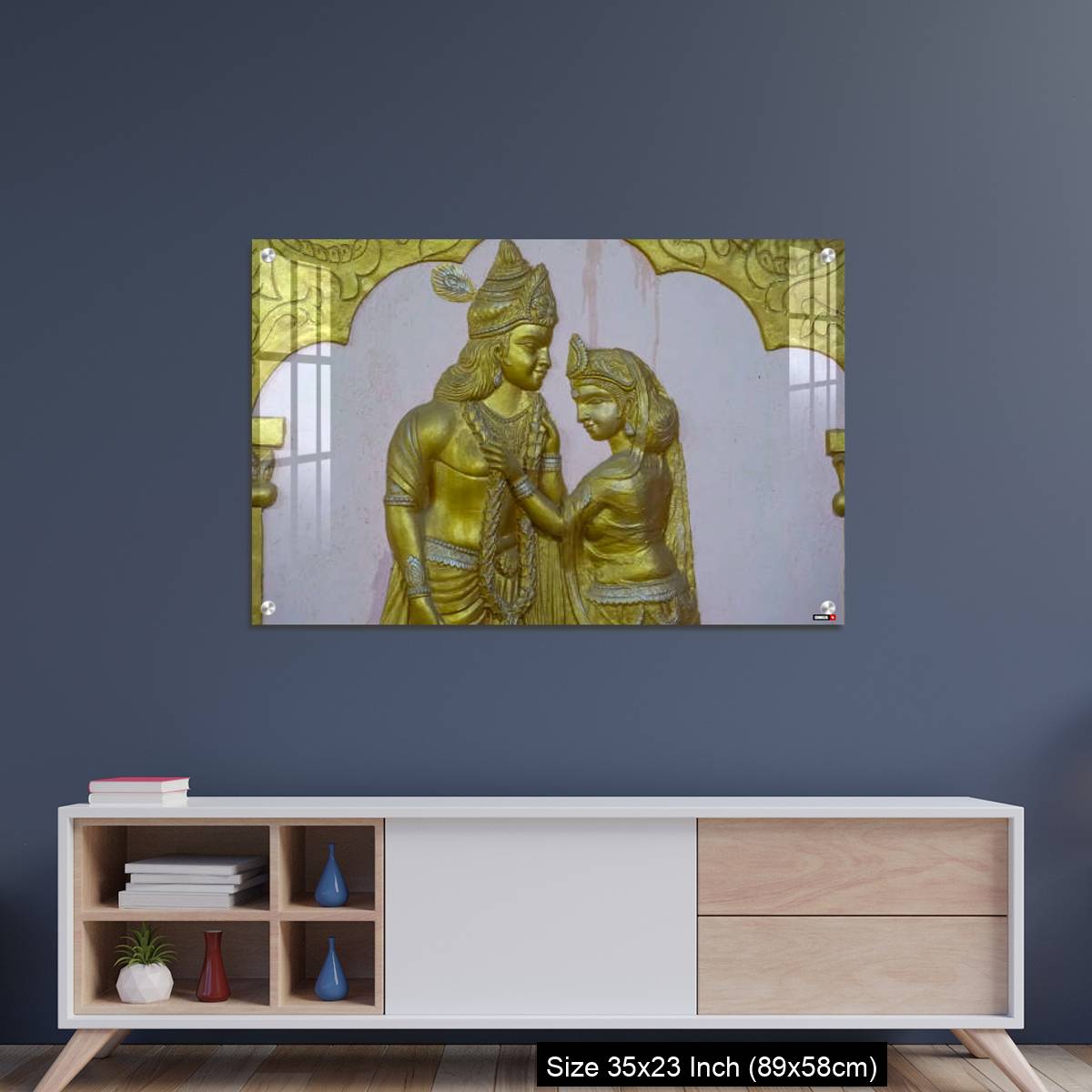 OMGs Acrylic Wall Decor – Sri Krishna and rukmani marriage a wall art image - Image 8