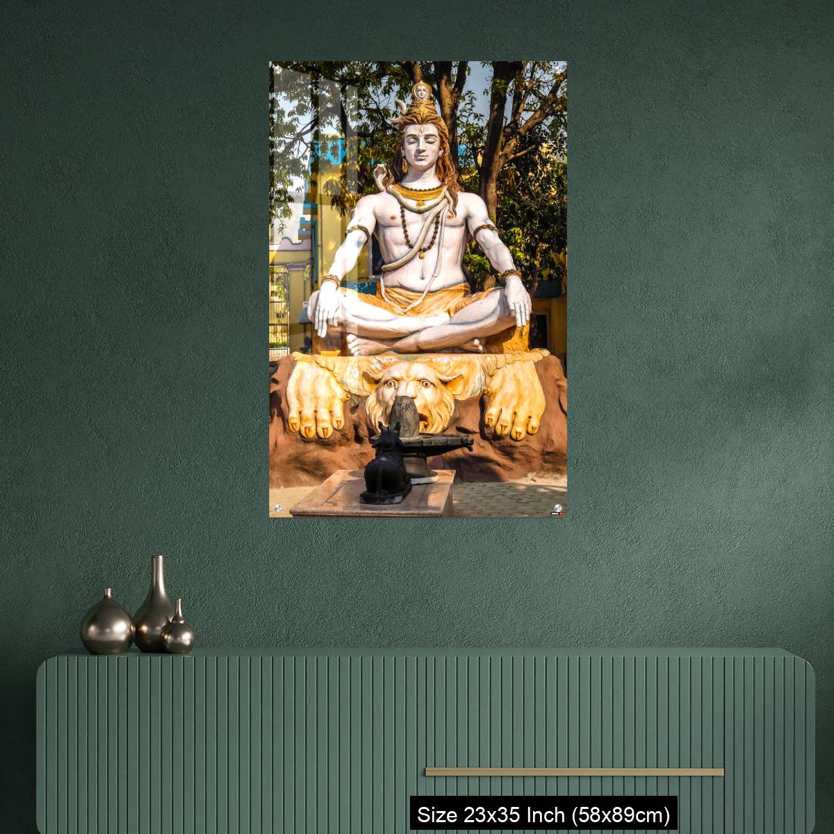 OMGs Acrylic Wall Decor – Statue of Shiva sitting in meditation on the riverbank of Ganga in Rishikesh. - Image 9