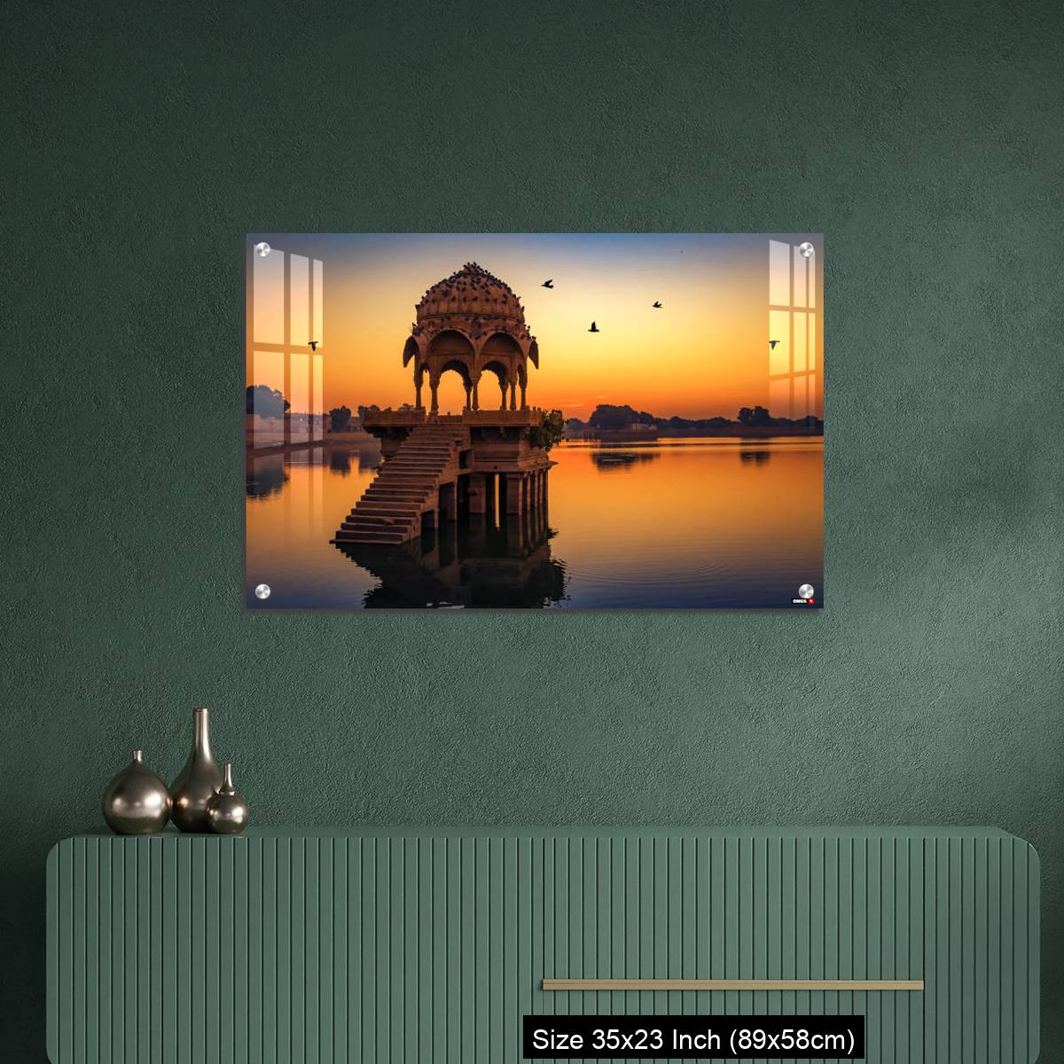 OMGs Acrylic Wall Decor – Gadisar lake at Jaisalmer Rajasthan at sunrise with ancient temples - Image 9