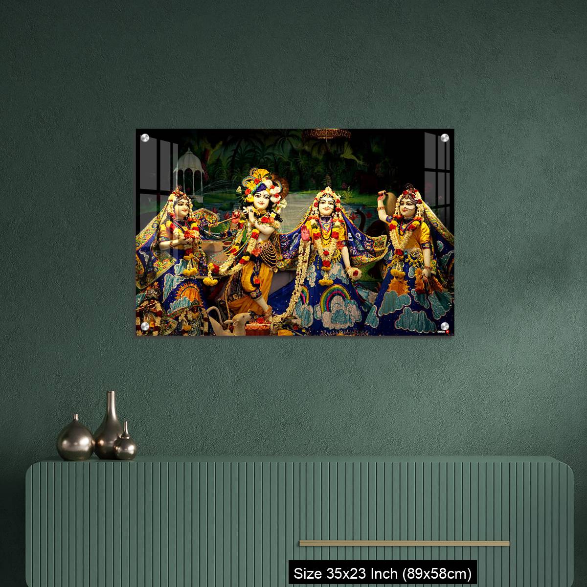 OMGs Acrylic Wall Decor – Hindu God lord Krishna with his wife Radha - Image 9