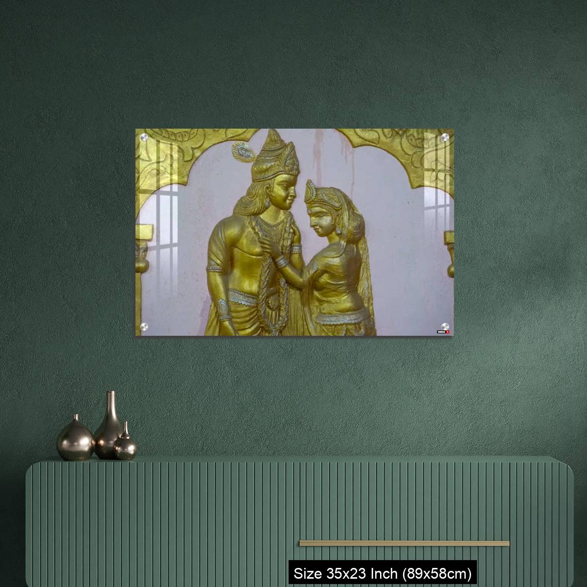OMGs Acrylic Wall Decor – Sri Krishna and rukmani marriage a wall art image - Image 9