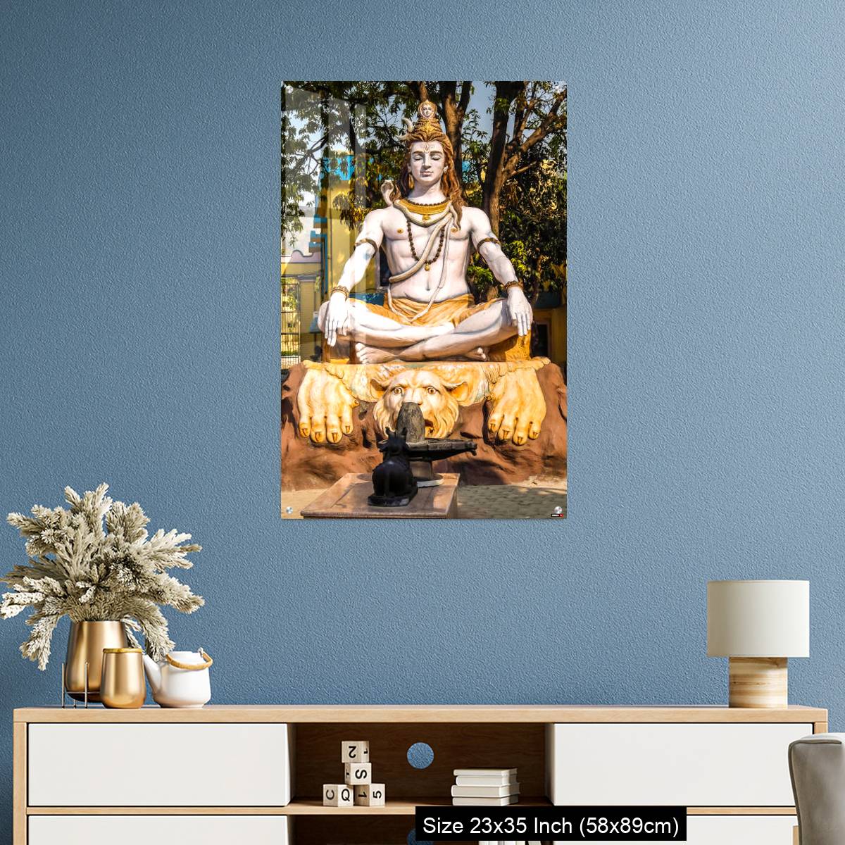 OMGs Acrylic Wall Decor – Statue of Shiva sitting in meditation on the riverbank of Ganga in Rishikesh. - Image 10