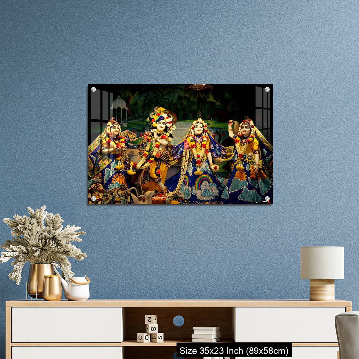 OMGs Acrylic Wall Decor – Hindu God lord Krishna with his wife Radha - Image 10