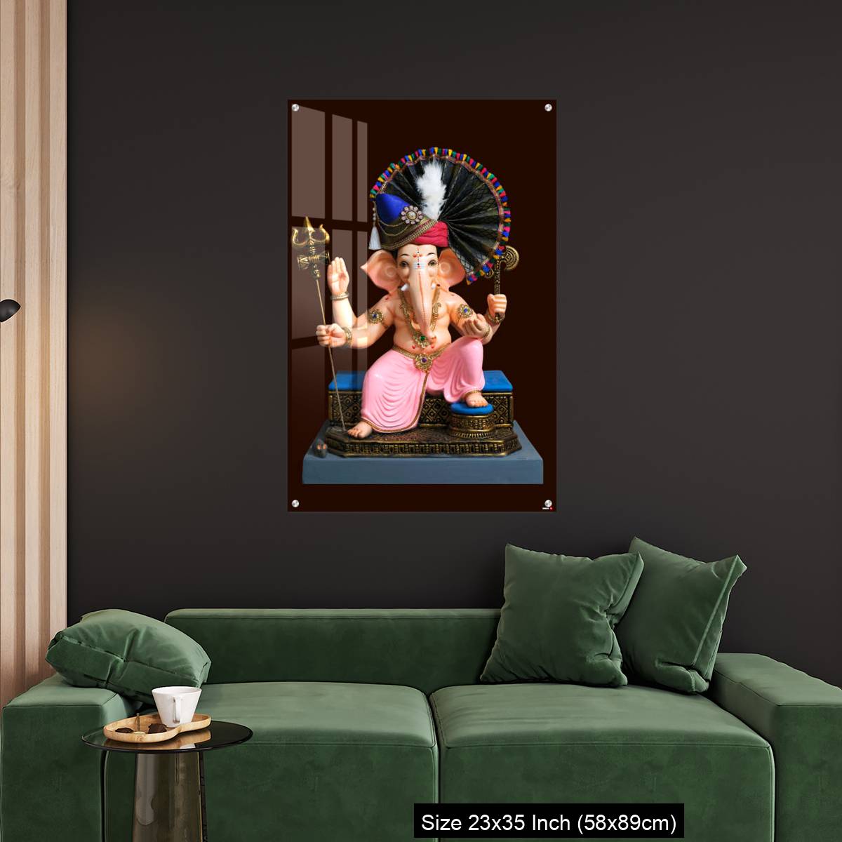 OMGs Acrylic Wall Decor – Hindu God Ganesha on brown background, Ganesha Idol. - Image 11