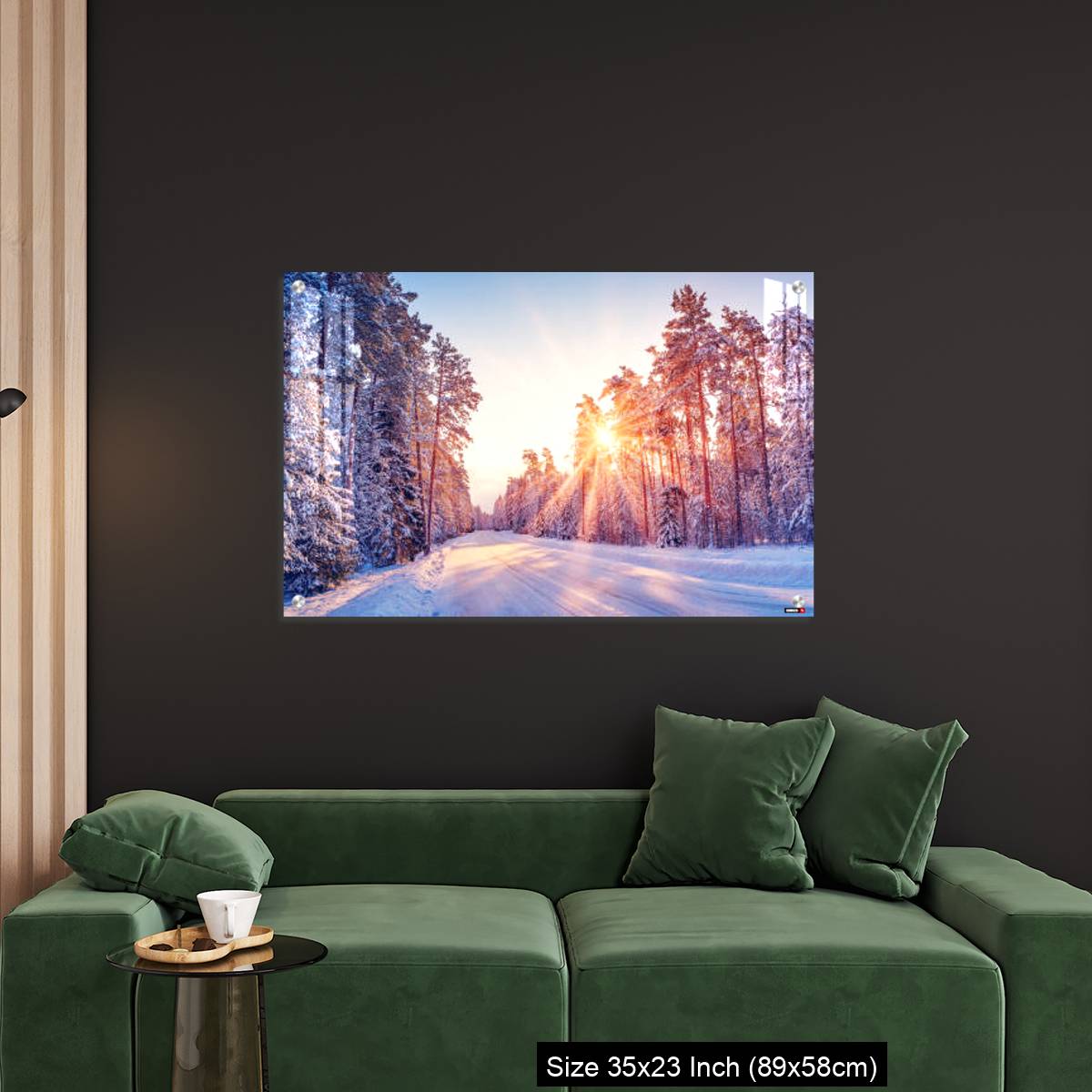 OMGs Acrylic Wall Decor – Beautiful view of the sunrise in the morning on the country snowy road. - Image 11