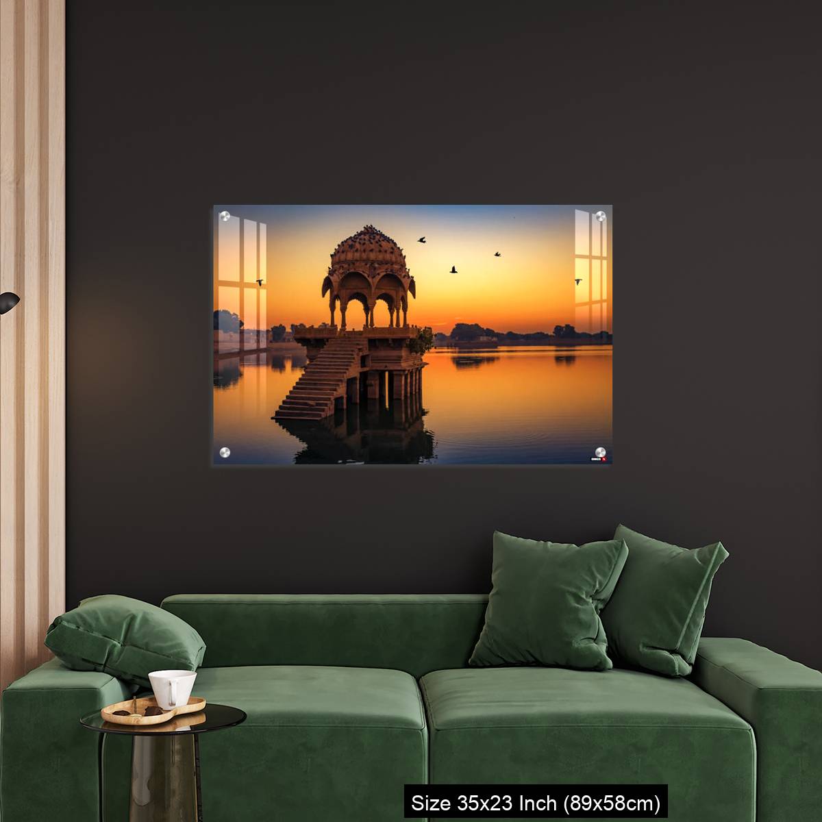 OMGs Acrylic Wall Decor – Gadisar lake at Jaisalmer Rajasthan at sunrise with ancient temples - Image 11