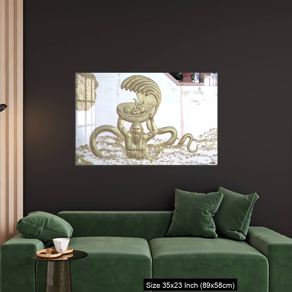 OMGs Acrylic Wall Decor – Sri Krishna with his father and snakes a wall art on temple of varansi - Image 11