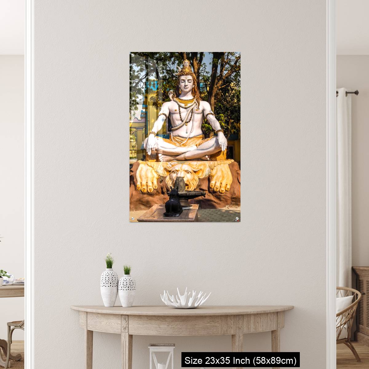 OMGs Acrylic Wall Decor – Statue of Shiva sitting in meditation on the riverbank of Ganga in Rishikesh. - Image 12