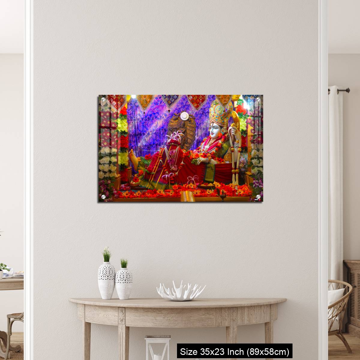 OMGs Acrylic Wall Decor – Bhalka Tirth and Prabhas Patan, Gujarat, India. Sacred religious site where Lord Krishna's feet was pierced by a hunter - Image 12