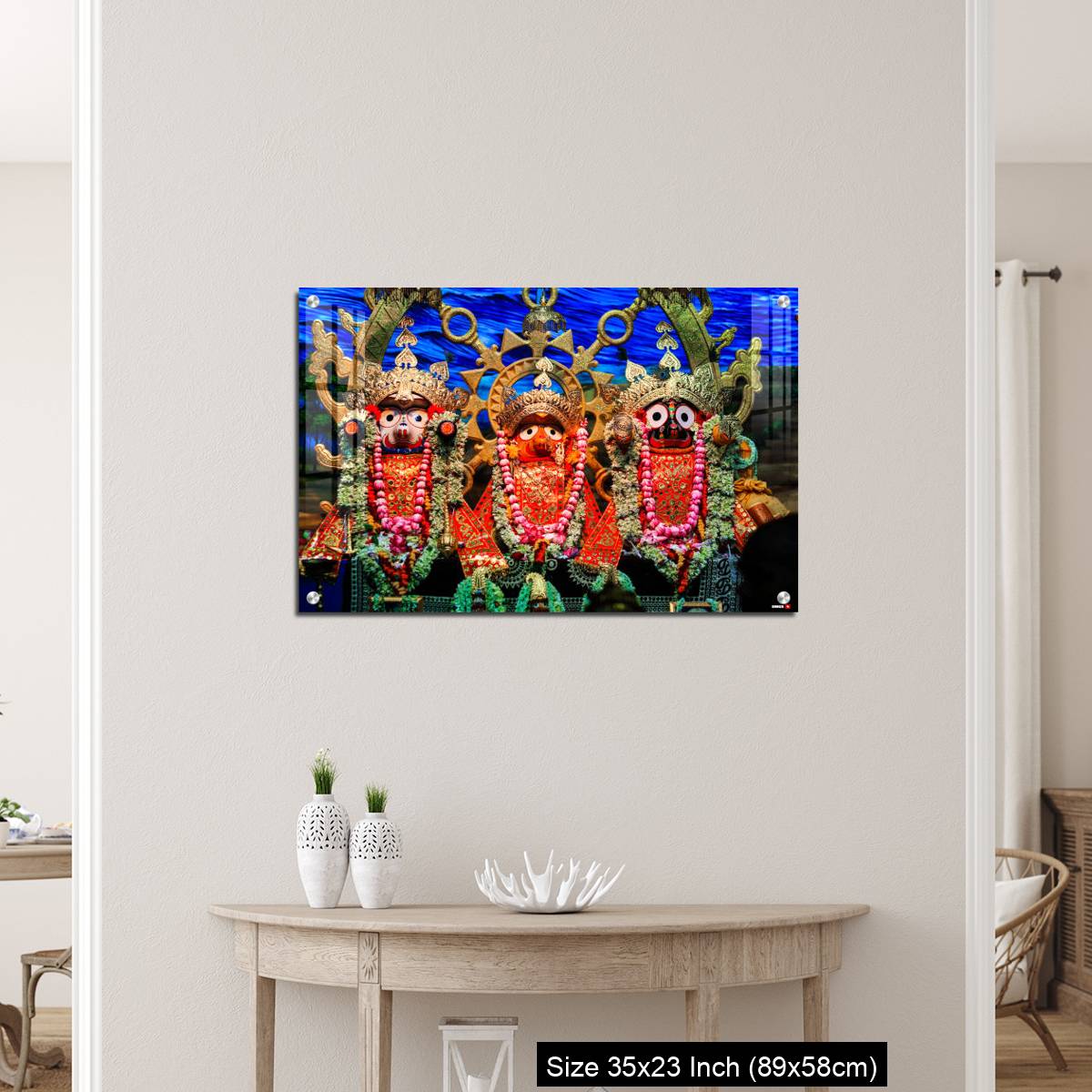 OMGs Acrylic Wall Decor – Idols of Jagannath Balaram Suvadra at Rath Yatra Festival during Night. - Image 12
