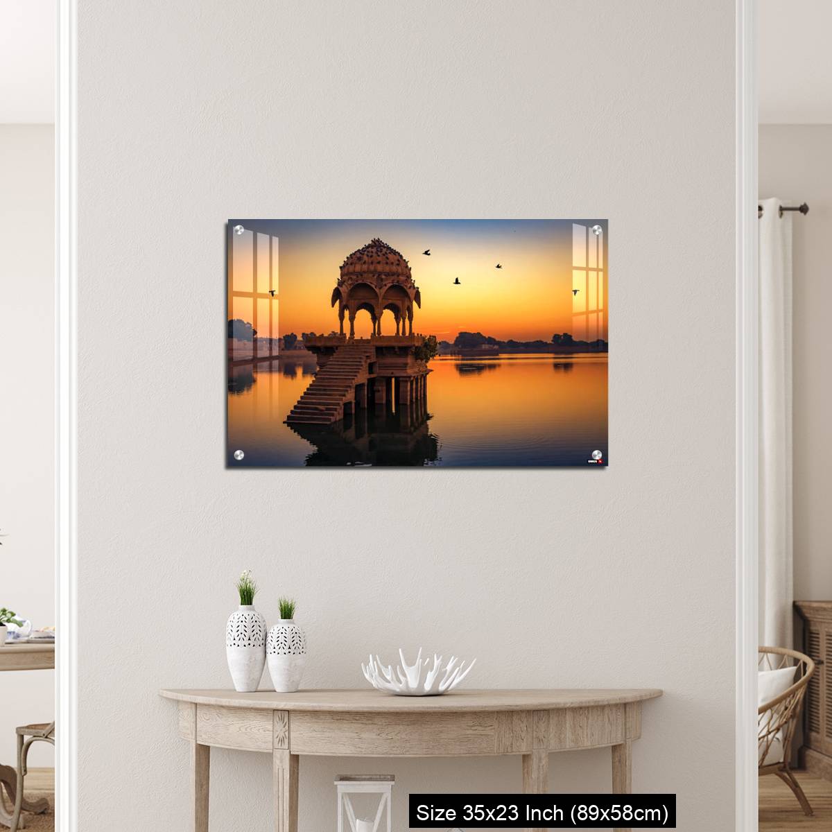 OMGs Acrylic Wall Decor – Gadisar lake at Jaisalmer Rajasthan at sunrise with ancient temples - Image 12