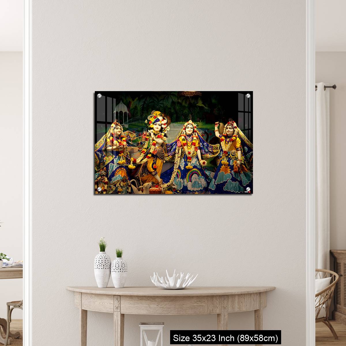 OMGs Acrylic Wall Decor – Hindu God lord Krishna with his wife Radha - Image 12