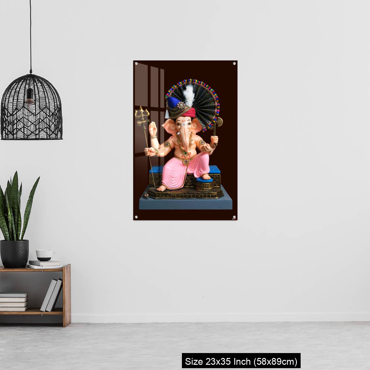 OMGs Acrylic Wall Decor – Hindu God Ganesha on brown background, Ganesha Idol. - Image 13