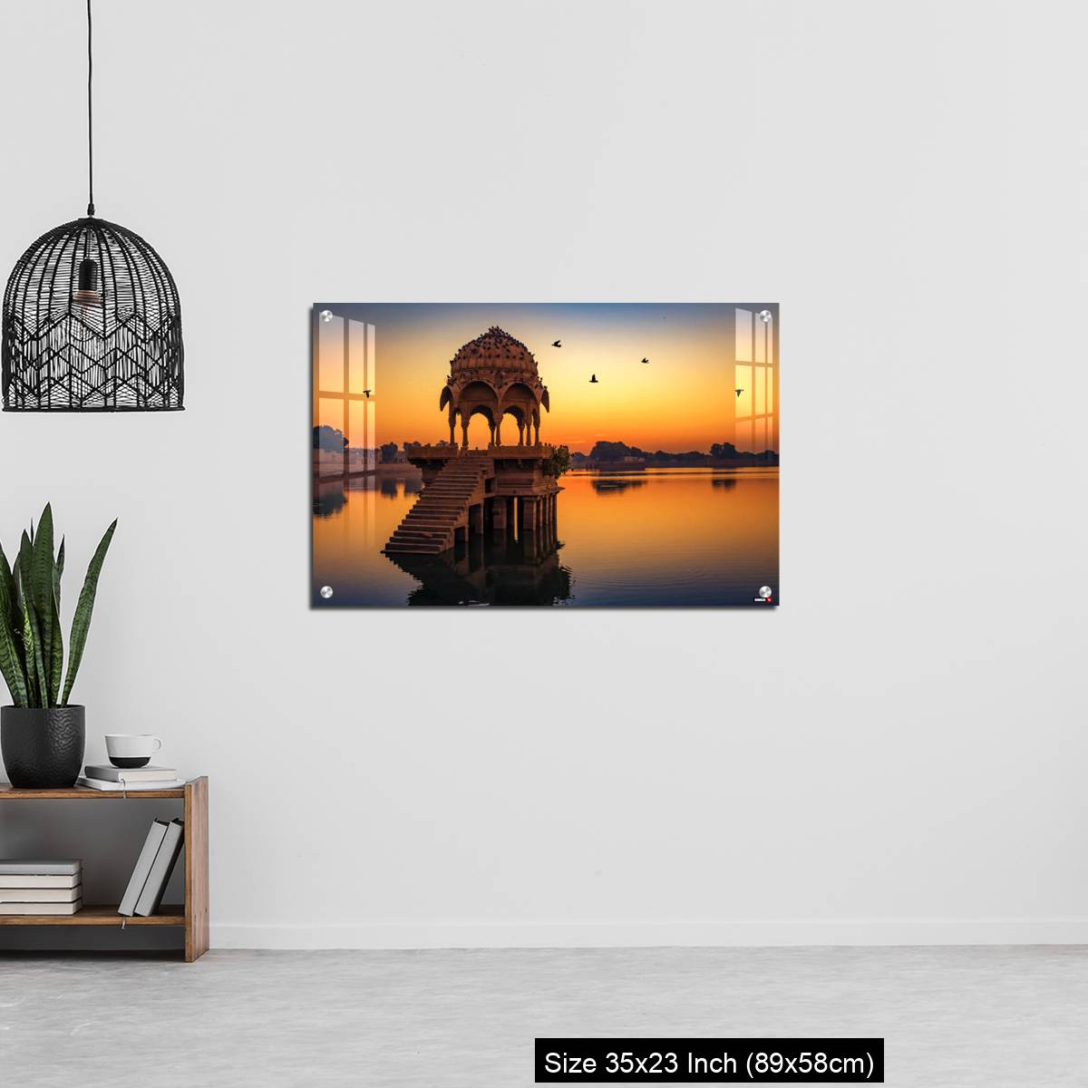 OMGs Acrylic Wall Decor – Gadisar lake at Jaisalmer Rajasthan at sunrise with ancient temples - Image 13