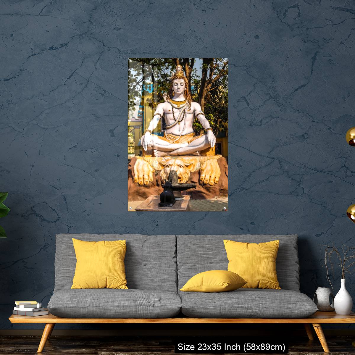 OMGs Acrylic Wall Decor – Statue of Shiva sitting in meditation on the riverbank of Ganga in Rishikesh. - Image 14