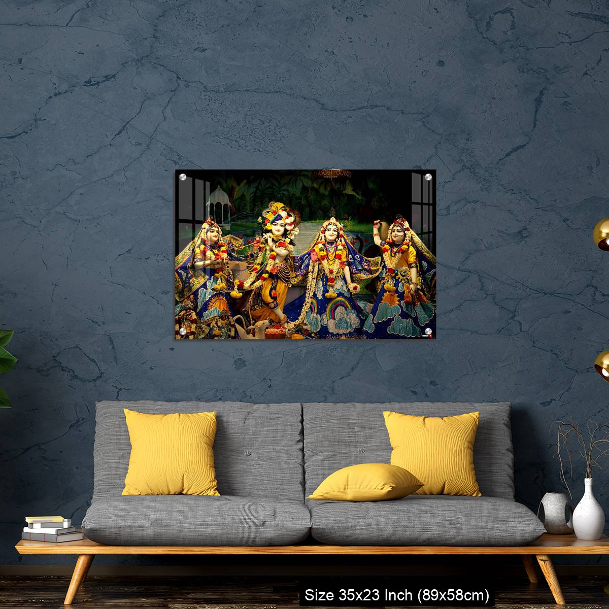 OMGs Acrylic Wall Decor – Hindu God lord Krishna with his wife Radha - Image 14