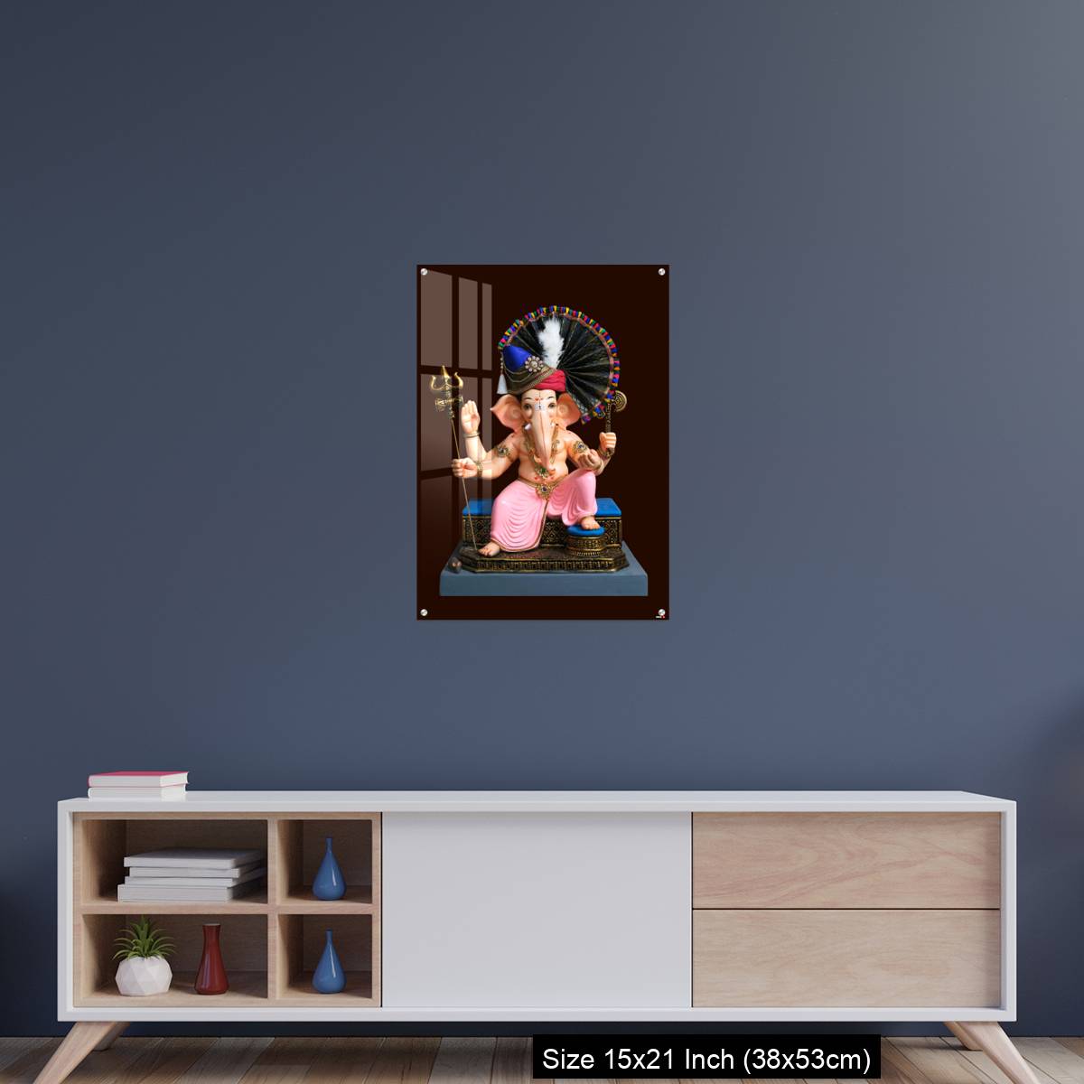 OMGs Acrylic Wall Decor – Hindu God Ganesha on brown background, Ganesha Idol. - Image 15