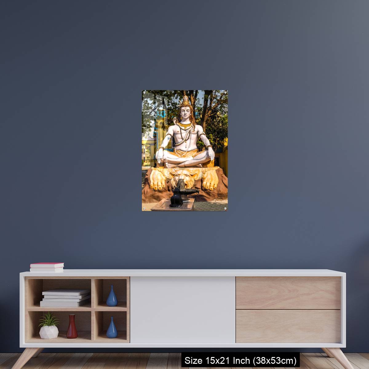 OMGs Acrylic Wall Decor – Statue of Shiva sitting in meditation on the riverbank of Ganga in Rishikesh. - Image 15