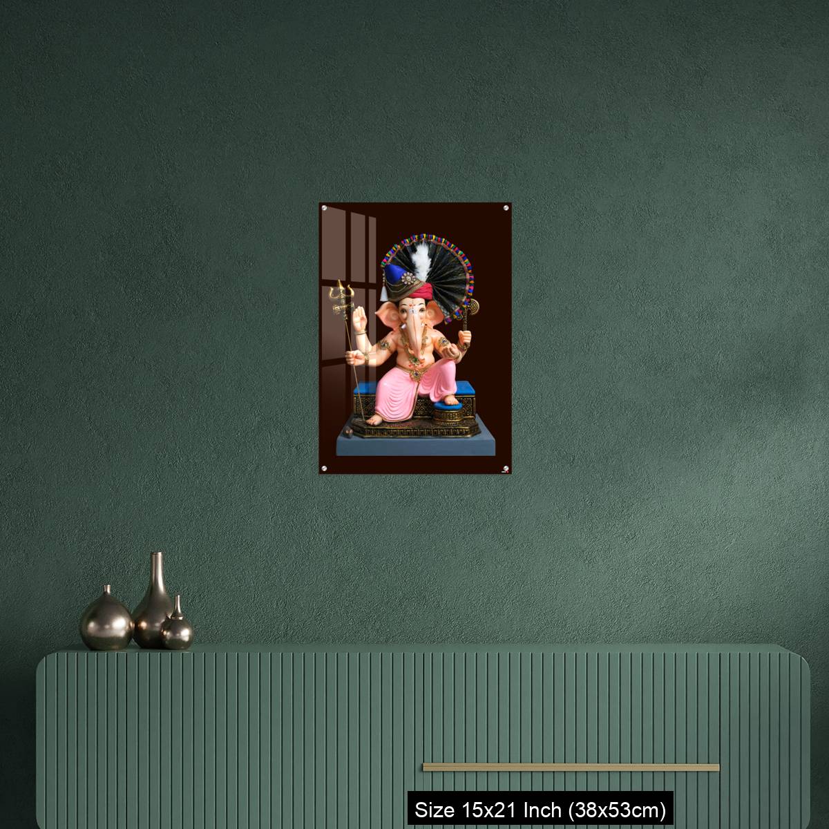 OMGs Acrylic Wall Decor – Hindu God Ganesha on brown background, Ganesha Idol. - Image 16