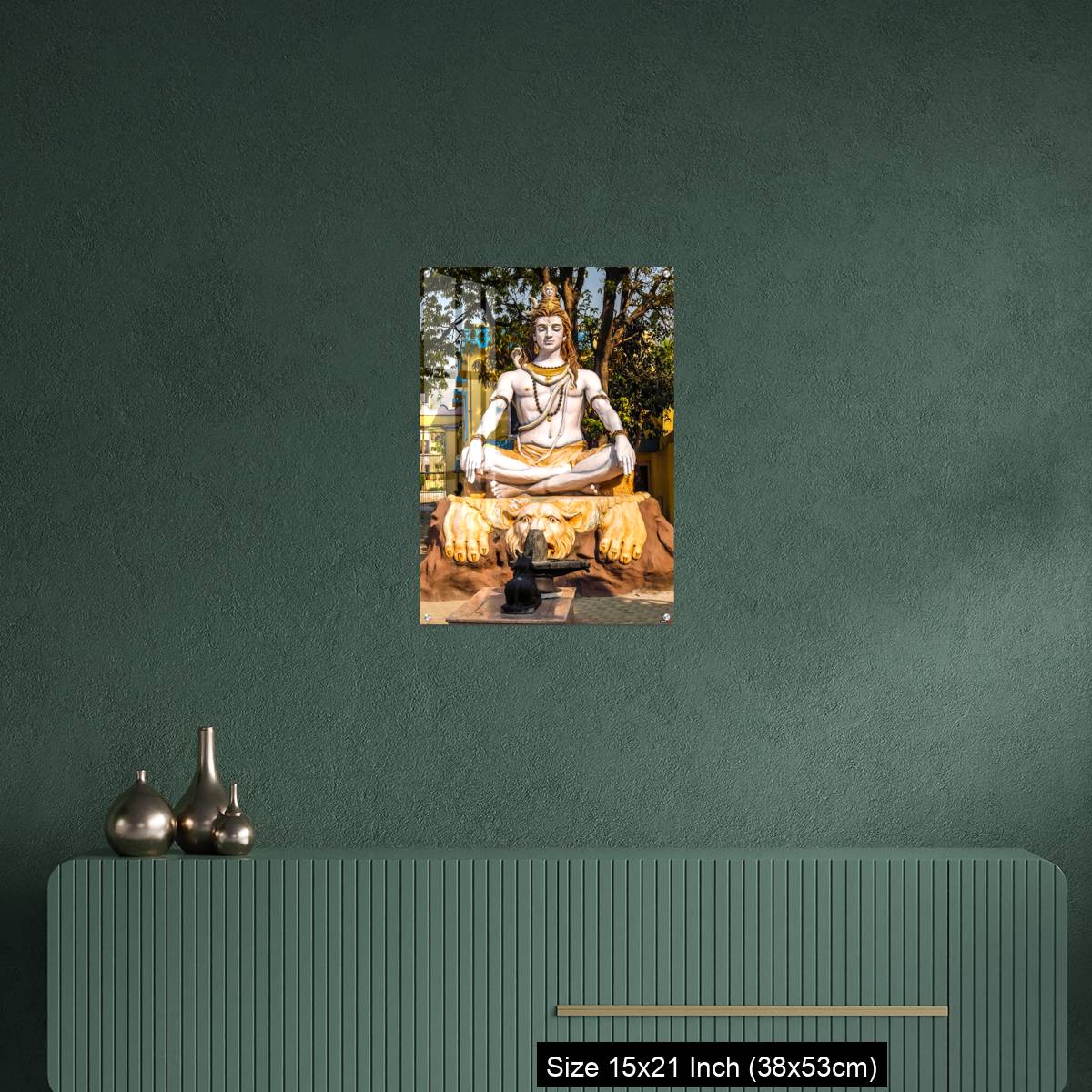 OMGs Acrylic Wall Decor – Statue of Shiva sitting in meditation on the riverbank of Ganga in Rishikesh. - Image 16